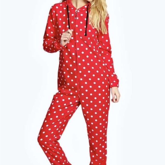 Pink polkadot onesie pajamas - Picture 2 of 6